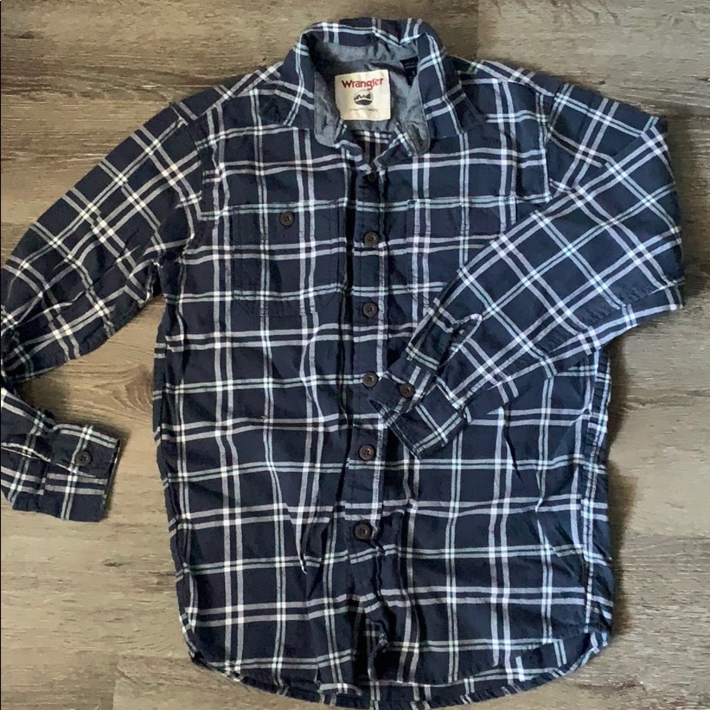 Wrangler Men's Navy Plaid Shirt